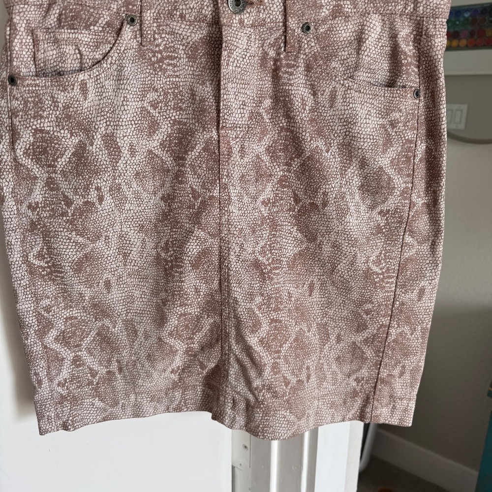 Rich and Skinny Tan Snakeskin Denim Skirt Size 25 - Picture 9 of 9